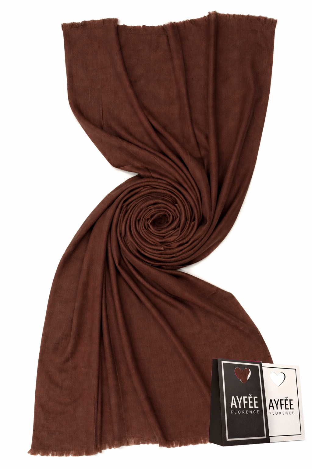 STOLA TINTA UNITA 75X185 100%VI MADE IN PRC         - BROWN